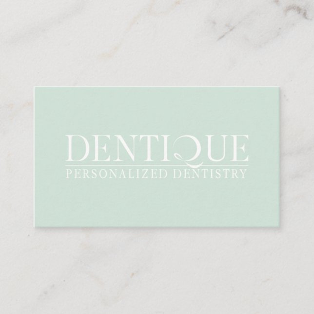 Elegant Simple Minimal Green Logo Professional Business Card (Front)