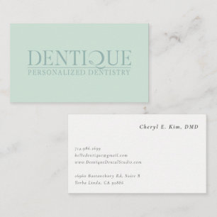 Elegant Simple Minimal Green Logo Professional Business Card