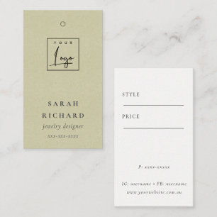 Elegant Simple Minimal Kraft White Logo Price Tag