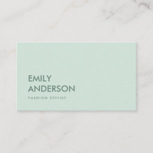 ELEGANT SIMPLE MINIMAL MINT GREEN PROFESSIONAL BUSINESS CARD