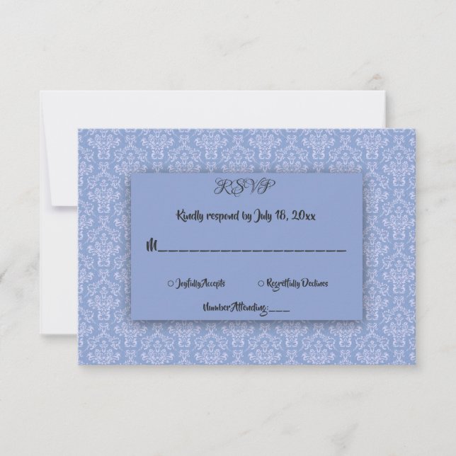 Elegant Simple Minimal Script Chic Ornate Wedding RSVP Card (Front)