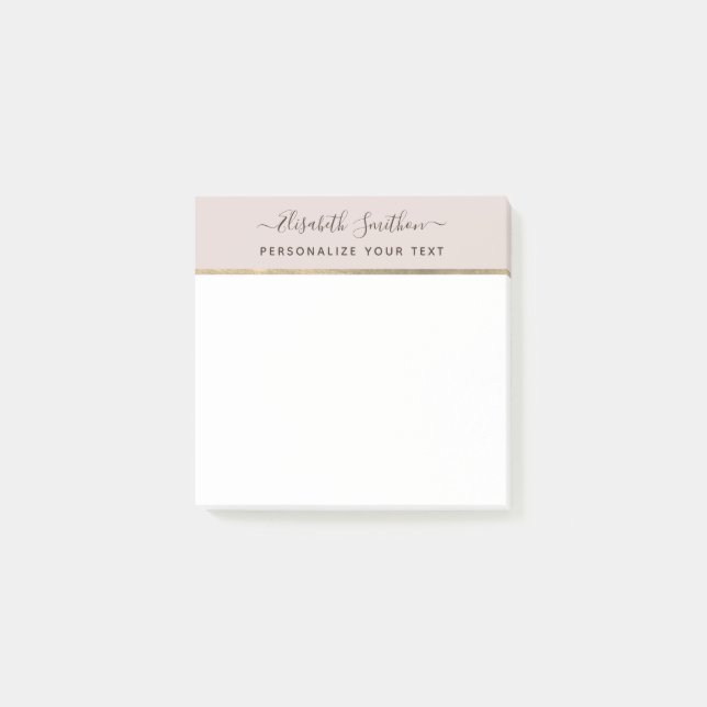   Elegant Simple Minimal Taupe Personal Stationery Post-it Notes (Front)