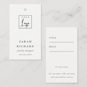 Elegant Simple Minimal White Logo Price Tag