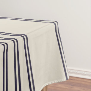 ELEGANT SIMPLE MINIMALIST AEGEAN STRIPE NAVY TABLECLOTH