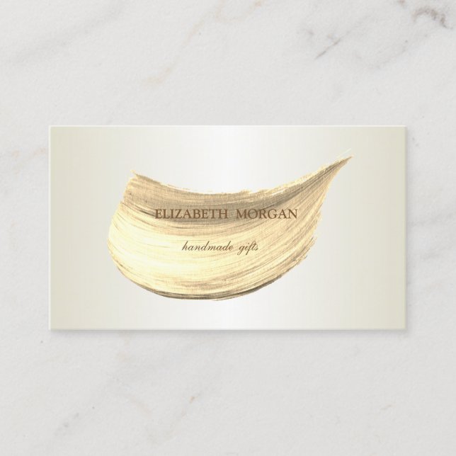 Elegant Simple, Minimalist,Brush Stroke Business Card (Front)