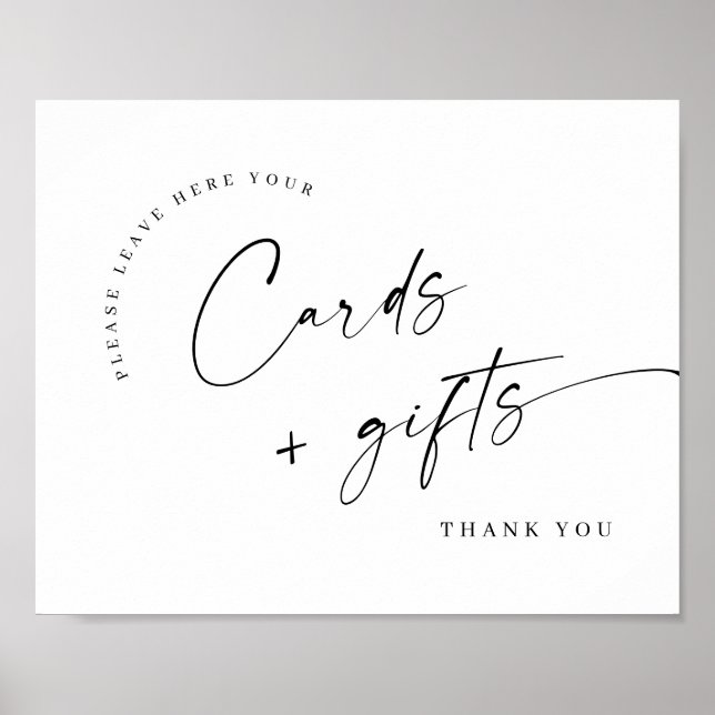 Elegant Simple Minimalist Cards and Gifts Wedding Poster (Front)
