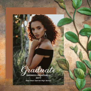 Elegant Simple Minimalist Graduate Photo Invitation