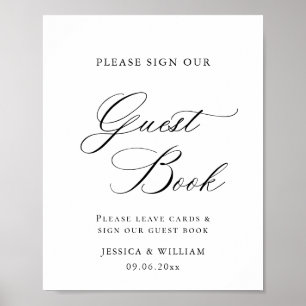 Elegant Simple Minimalist Guest Book Wedding Sign
