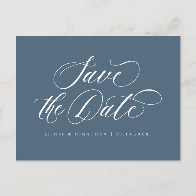 Elegant Simple Minimalist Modern Save the Date  Postcard (Front)