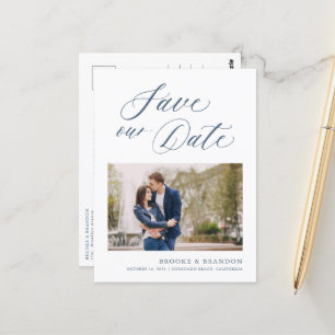 Elegant Simple Minimalist Modern  Save the Date Postcard