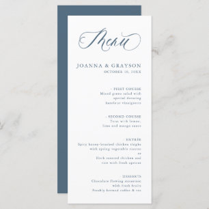 Elegant Simple Minimalist Modern Slate Wedding  Menu