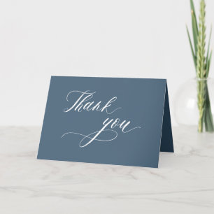 Elegant Simple Minimalist Modern Slate Wedding Thank You Card