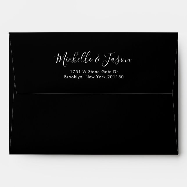 Elegant Simple Minimalist Modern Wedding  Envelope (Back (Top Flap))