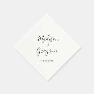 Elegant Simple Minimalist Modern Wedding  Napkin