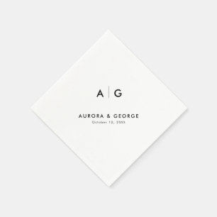 Elegant Simple Minimalist Modern Wedding  Napkin