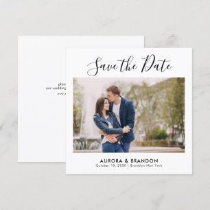 Elegant Simple Minimalist Modern Wedding Photo  Save The Date