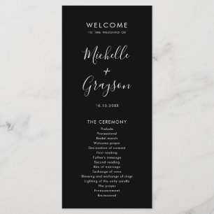 Elegant Simple Minimalist Modern Wedding  Program