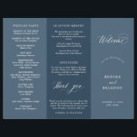 Elegant Simple Minimalist Modern Wedding  Program<br><div class="desc">Simple Minimalist Dusty blue slate tri fold wedding program. Please find more matching designs and variations from my "blissweddingpaperie" store. And feel free to contact me for further customization or matching items.</div>