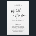 Elegant Simple Minimalist Modern Wedding  Program<br><div class="desc">Simple Minimalist Black and White Modern Wedding program. Please find more matching designs and variations from my "blissweddingpaperie" store. And feel free to contact me for further customization or matching items.</div>