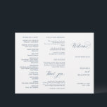 Elegant Simple Minimalist Modern Wedding  Program<br><div class="desc">Simple Minimalist Dusty blue slate tri fold wedding program. Please find more matching designs and variations from my "blissweddingpaperie" store. And feel free to contact me for further customization or matching items.</div>