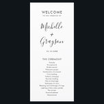 Elegant Simple Minimalist Modern Wedding  Program<br><div class="desc">Simple Minimalist Black and White Modern Wedding menu. Please find more matching designs and variations from my "blissweddingpaperie" store. And feel free to contact me for further customization or matching items.</div>