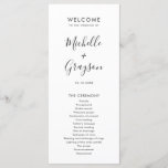 Elegant Simple Minimalist Modern Wedding  Program<br><div class="desc">Simple Minimalist Black and White Modern Wedding menu. Please find more matching designs and variations from my "blissweddingpaperie" store. And feel free to contact me for further customization or matching items.</div>