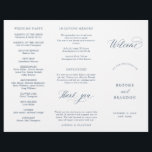 Elegant Simple Minimalist Modern Wedding  Program<br><div class="desc">Simple Minimalist Dusty blue slate tri fold wedding program. Please find more matching designs and variations from my "blissweddingpaperie" store. And feel free to contact me for further customization or matching items.</div>