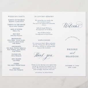 Elegant Simple Minimalist Modern Wedding  Program