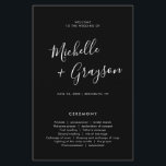 Elegant Simple Minimalist Modern Wedding  Program<br><div class="desc">Simple Minimalist Black and White Modern Wedding program. Please find more matching designs and variations from my "blissweddingpaperie" store. And feel free to contact me for further customization or matching items.</div>