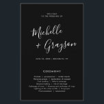 Elegant Simple Minimalist Modern Wedding  Program<br><div class="desc">Simple Minimalist Black and White Modern Wedding program. Please find more matching designs and variations from my "blissweddingpaperie" store. And feel free to contact me for further customization or matching items.</div>