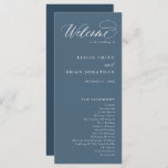 Elegant Simple Minimalist Modern Wedding  Program<br><div class="desc">Simple Minimalist dusty blue slate wedding program. Please find more matching designs and variations from my "blissweddingpaperie" store. And feel free to contact me for further customization or matching items.</div>