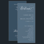 Elegant Simple Minimalist Modern Wedding  Program<br><div class="desc">Simple Minimalist dusty blue slate wedding program. Please find more matching designs and variations from my "blissweddingpaperie" store. And feel free to contact me for further customization or matching items.</div>