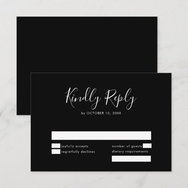Elegant Simple Minimalist Modern Wedding  RSVP Card (Front/Back)