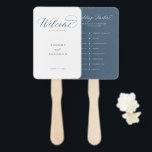 Elegant Simple Minimalist Modern Wedding  Timeline Hand Fan<br><div class="desc">Simple Minimalist dusty blue slate wedding timeline hand fan. Please find more matching designs and variations from my "blissweddingpaperie" store. And feel free to contact me for further customization or matching items.</div>