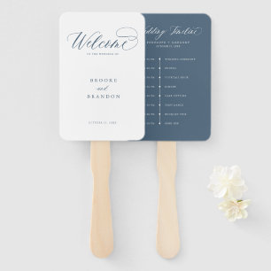 Elegant Simple Minimalist Modern Wedding  Timeline Hand Fan