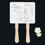 Elegant Simple Minimalist Modern Wedding  Timeline Hand Fan<br><div class="desc">Simple Minimalist dusty blue slate wedding timeline hand fan. Please find more matching designs and variations from my "blissweddingpaperie" store. And feel free to contact me for further customization or matching items.</div>