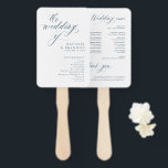 Elegant Simple Minimalist Modern Wedding  Timeline Hand Fan<br><div class="desc">Simple Minimalist dusty blue slate wedding timeline hand fan. Please find more matching designs and variations from my "blissweddingpaperie" store. And feel free to contact me for further customization or matching items.</div>