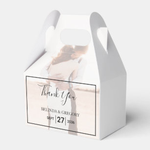 Elegant Simple Minimalist Photo Wedding Favor Box
