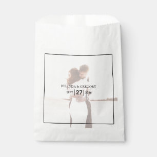 Elegant Simple Minimalist Photo Wedding Favour Bag
