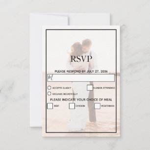 Elegant Simple Minimalist Photo Wedding RSVP Card
