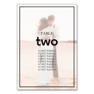 Elegant Simple Minimalist Photo Wedding Table Number