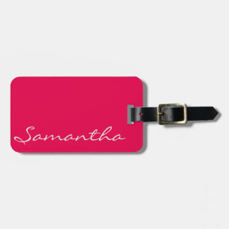 elegant simple modern chic trendy monogram pink luggage tag