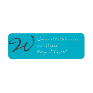 elegant simple modern chic trendy monogram teal