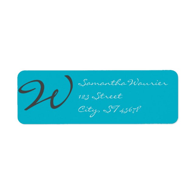 elegant simple modern chic trendy monogram teal (Front)