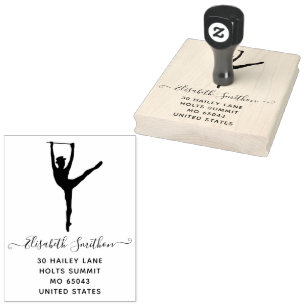 Elegant Simple Modern Dancer Personal Stationery Rubber Stamp