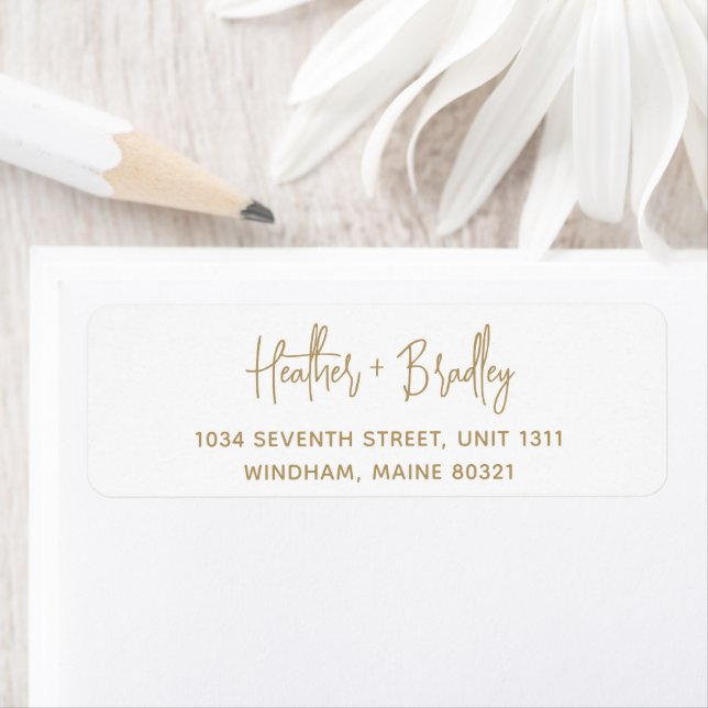 Elegant Simple Modern Gold Adresse de retour (En situation)