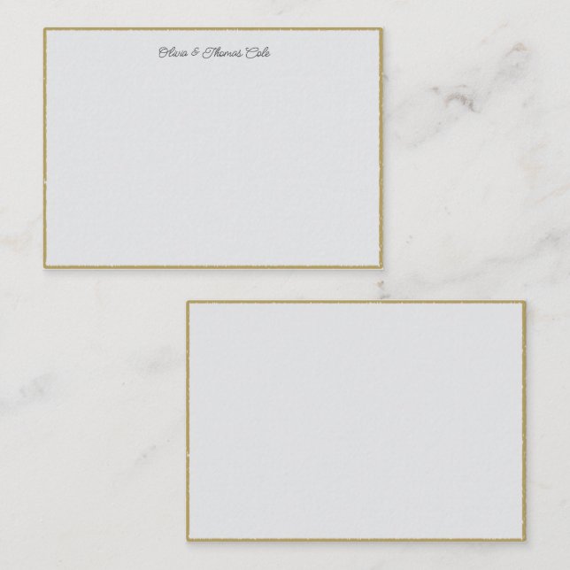 Elegant Simple Modern Gold Slate Wedding Couple Card (Front/Back)