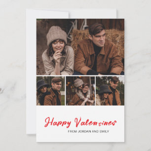 Elegant Simple Modern Happy Valentine's Day Photo Holiday Card
