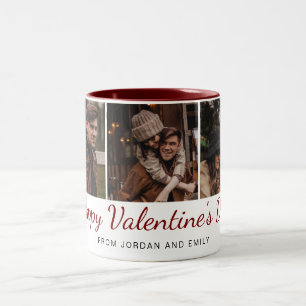Elegant Simple Modern Happy Valentine's Day Photo Two-Tone Coffee Mug