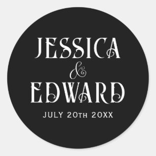 Elegant Simple Modern Minimal Script Photo Chic Classic Round Sticker